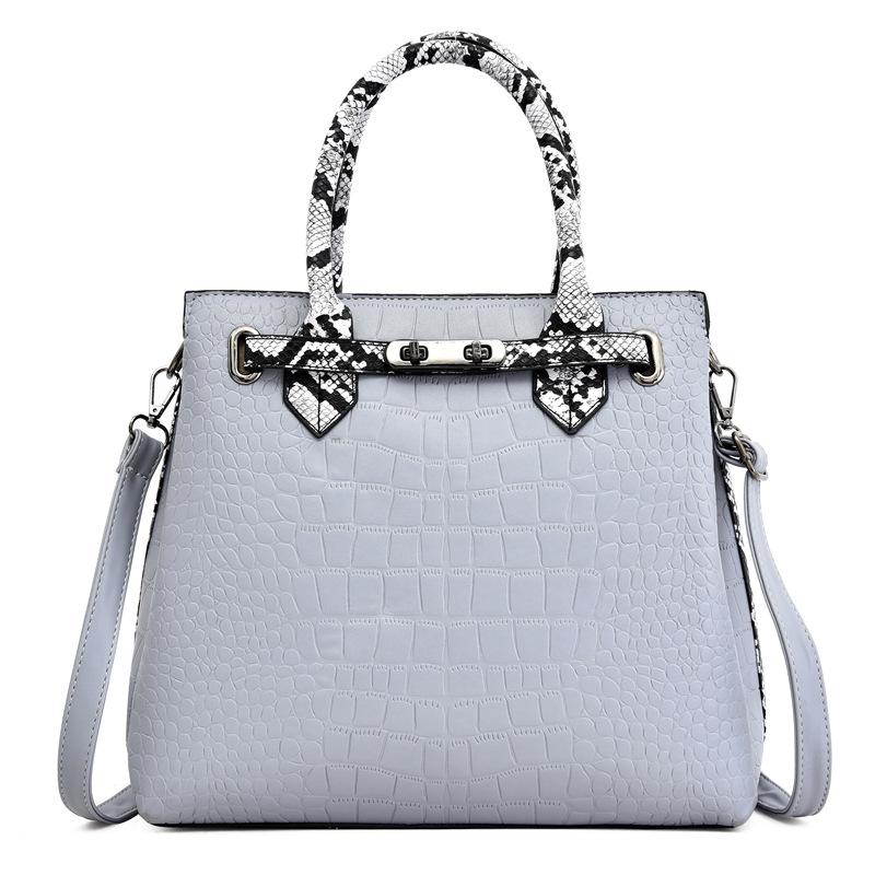 Модная большая сумка новая однотонная сумка с тиснением под крокодила сумка с тиснением под змею ручная сумка через плечо женская сумка