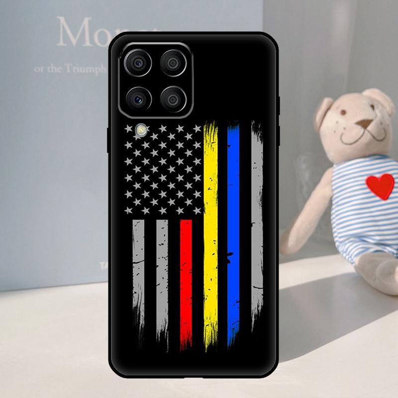 Флаг Полицейская Тонкая Синяя Линия Для Samsung Galaxy M16 M06 M33 M13 M35 M53 M11 M21 M31 M55 M15 M14 M34 M54 M12 M32 M52 Чехол