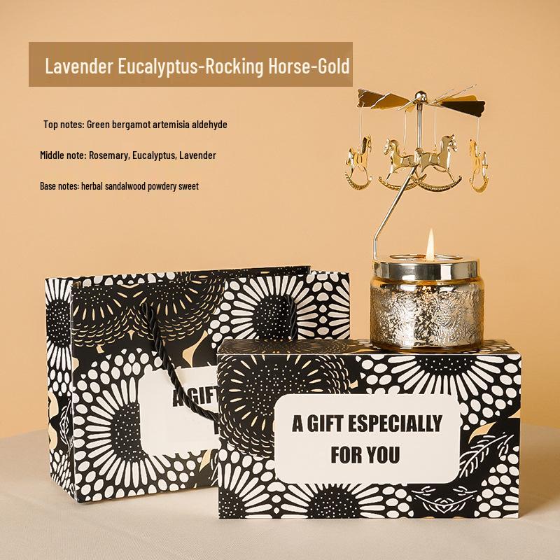 Rotating Soy Wax Scented Candle Holder - Birthday Gift & Home Decor