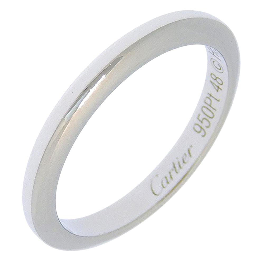 CARTIER Wedding ring Ring Pt950Platinum #4.5(US Size) 3.7g Women Used