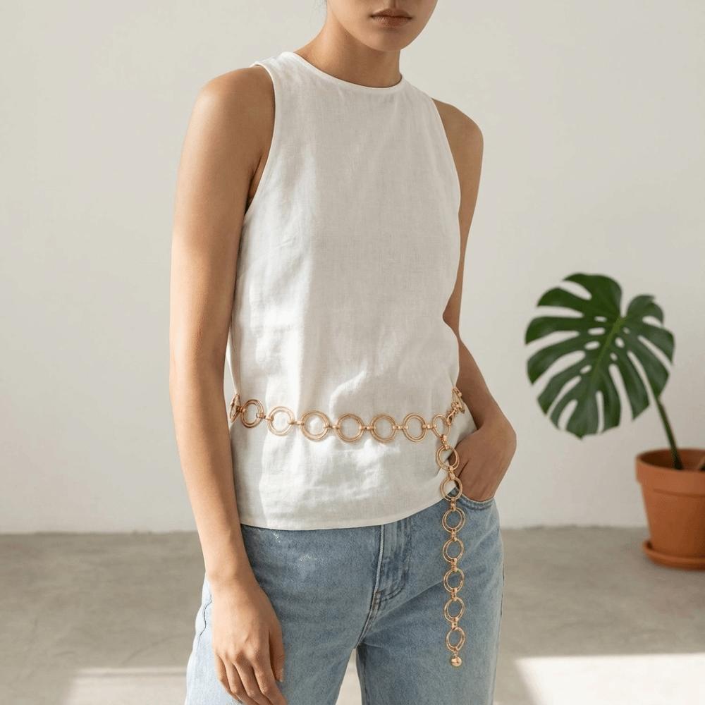 Hollow Metal Waist Chain Zinc Zinc Alloy Chain Belt Punk Style Waist Belt Women
