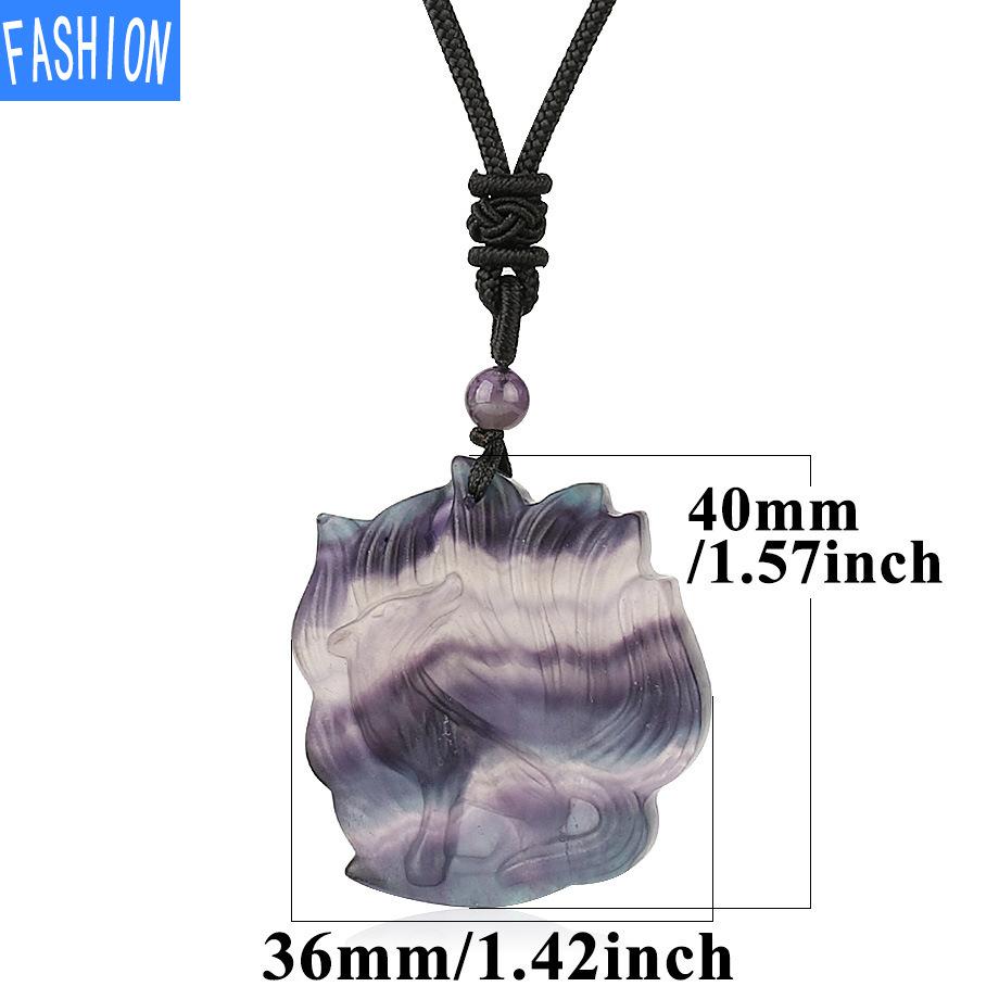 Ожерелье с подвеской в ​​форме лисы из полудрагоценного камня в виде животного