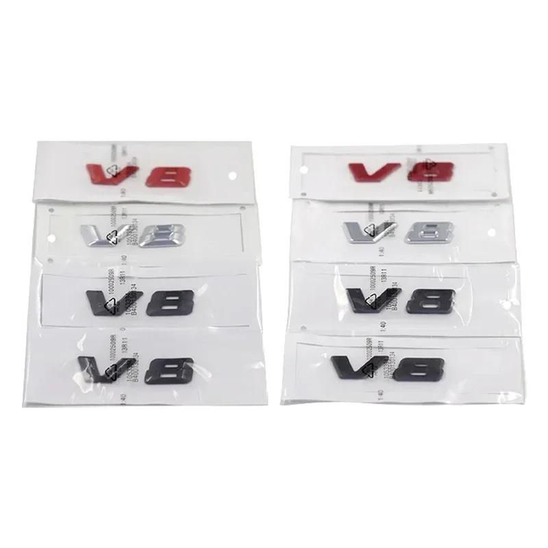 FCUI6 3D Chrome Black V8 Logo Letters Car Fender Emblem Badge Sticker For Mercedes Benz AMG GL ML SL 500 220 C63 S500 V8 Accessories