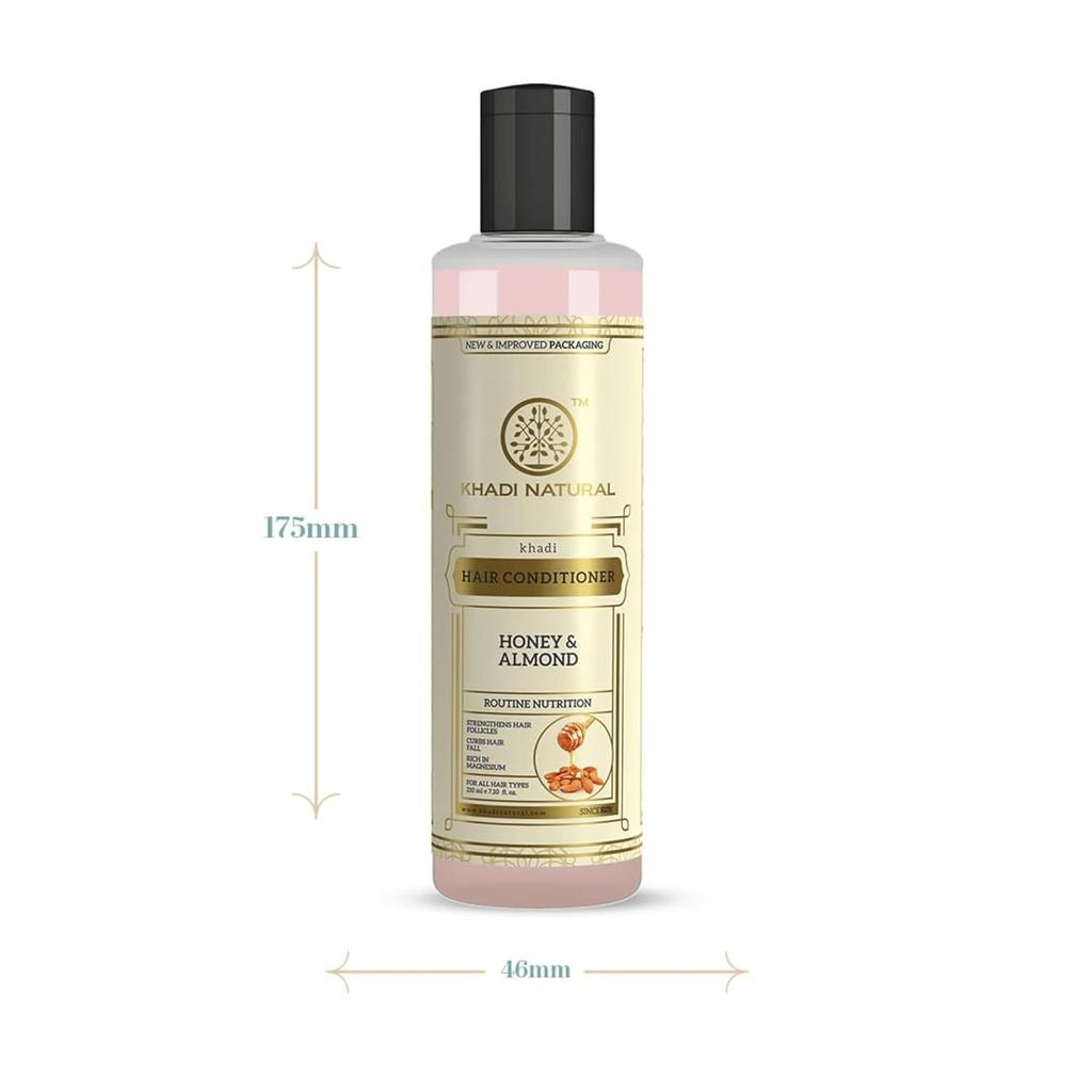 KHADI NATURAL Кондиционер для волос с медом и миндалем 210 мл Контроль над пушистостью Усиление блеска Для всех типов волос