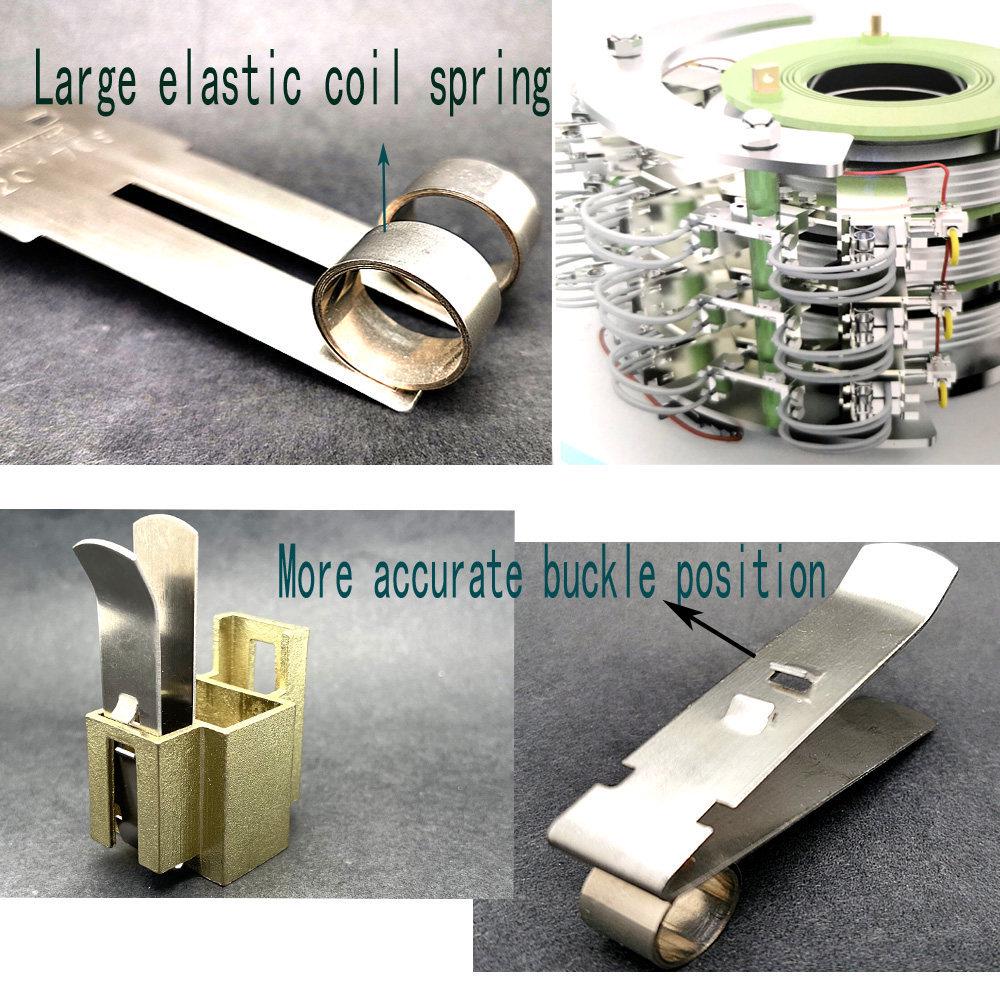 JR Motor Carbon Brush Holder Grip Bracket with Constant Force Spring, Aluminum Copper, 25*32*60 mm.