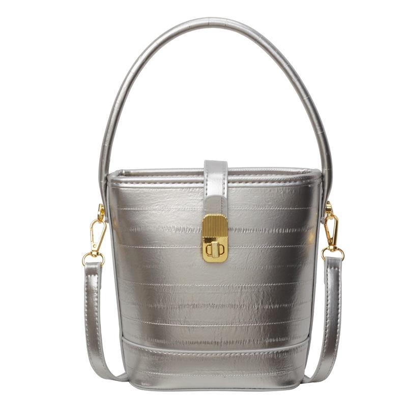 Сумка-ведро для ношения в руке, новая женская однотонная сумка через плечо, модная и простая повседневная сумка-мессенджер.