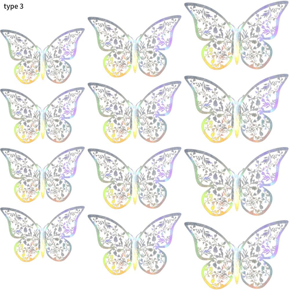 Фавор Металлическая Текстура Полые Бабочки Наклейки На Стену Искусство Мираж Цвет 3D Фантастические Бабочки Наклейки