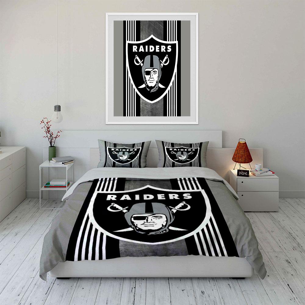 "Black Raiders Logo Shield" Bedding Duvet Cover Set Duvet Cover Pillowcases (1*Duvet Cover 2*Pillowcases, without duvet insert)