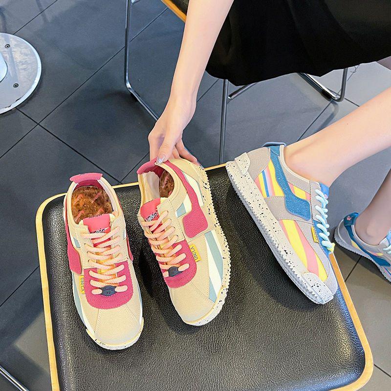 Fashion Fashion Women's Sports Shoes Trend 2024 for Gym Tennis Shoe Female Pink Cute Casual Thick Bottom Sneaker Low Designer Autumn Hit