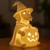 Лампа-призрак таксы Хэллоуин Светящаяся лампа-призрак собаки Милая статуэтка собаки-тыквы Ночник для дома Спальни Полки Стола Центральный элемент