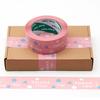 1Roll 4.5cm*100m Pink Flower Thank You Tape, Thank You Thanks Cartoon Sealing Adhesive Paper, Self-adhesive Gift Bag Carton Packing Tape