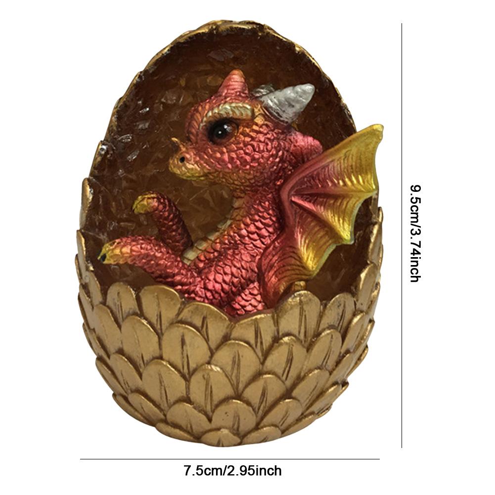 Lava Dragon Egg Sculpture LED Changing Light Room Desk Crafts Decor Dinosaur Imitation Crystal Toy Souvenir Kids Collection Gift