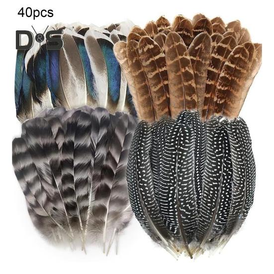 40 шт./компл. натуральных куриных перьев, ассорти из 4 стилей, центральные украшения, украшения для шляп, проекты «сделай сам», украшения для дома, свадьбы, вечеринки, настоящее перо фазана
