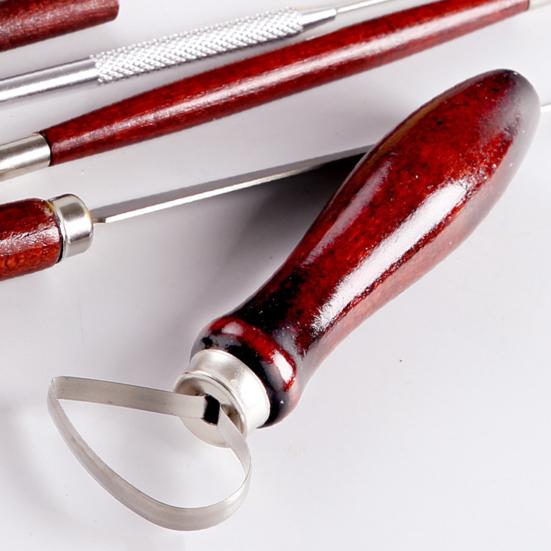 Набор инструментов для лепки из глины, 18 предметов, инструмент для резьбы по керамике с деревянными ручками, двухсторонние инструменты для резьбы по глине с сумкой для инструментов для любителей керамики