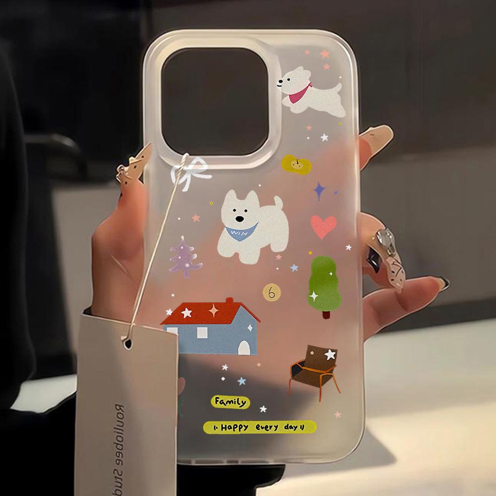 Cartoon Cute Puppy Phone Case For IPhone 15 16 13 11 12 14 17 Pro Max Funda Shockproof Soft Silicone Stylish Bumper Clear Cover