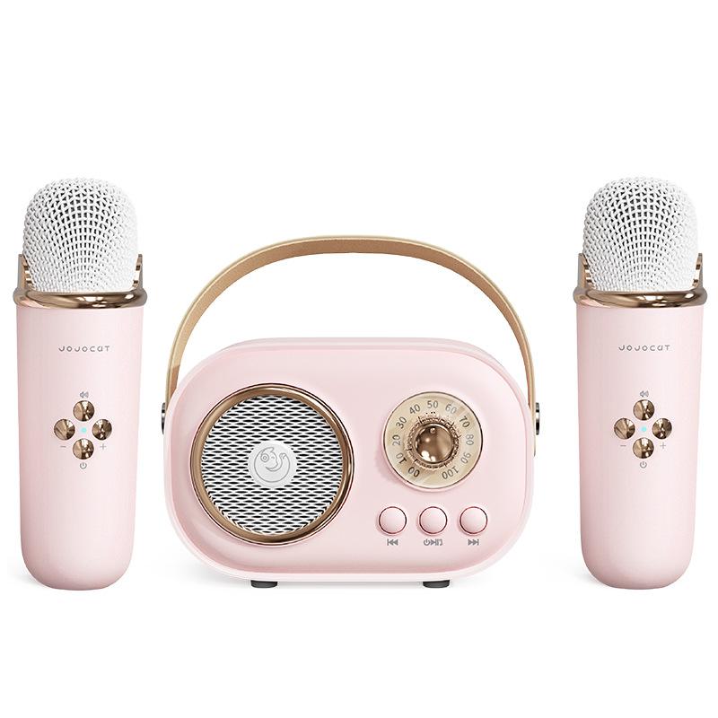 Bluetooth-колонка с поддержкой 1-2 беспроводных микрофонов, Караоке, Карта TF, FM-радио, HIFI-бас, Громкая связь, Подарок на день рождения ребенка