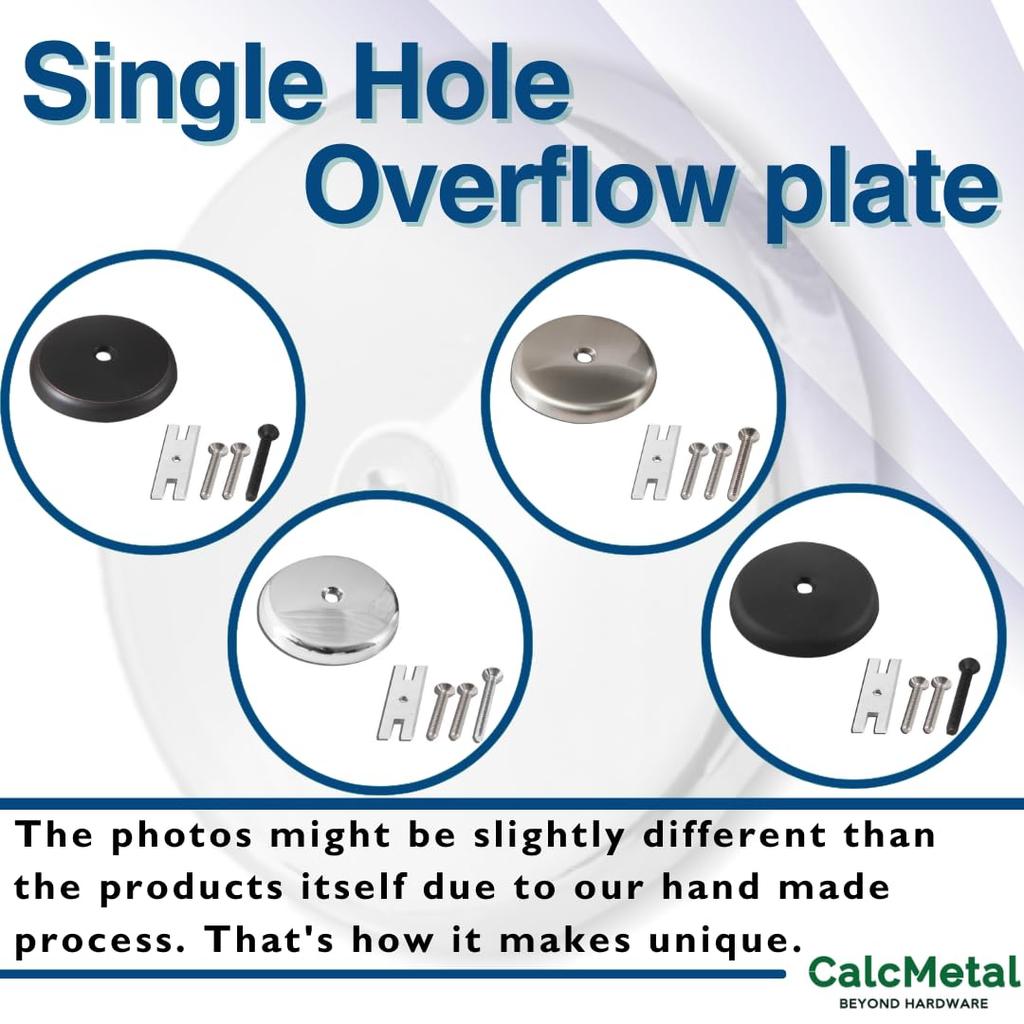 Single hole bathtub drainage overflow plate with matching screws, single hole panel, electroplating