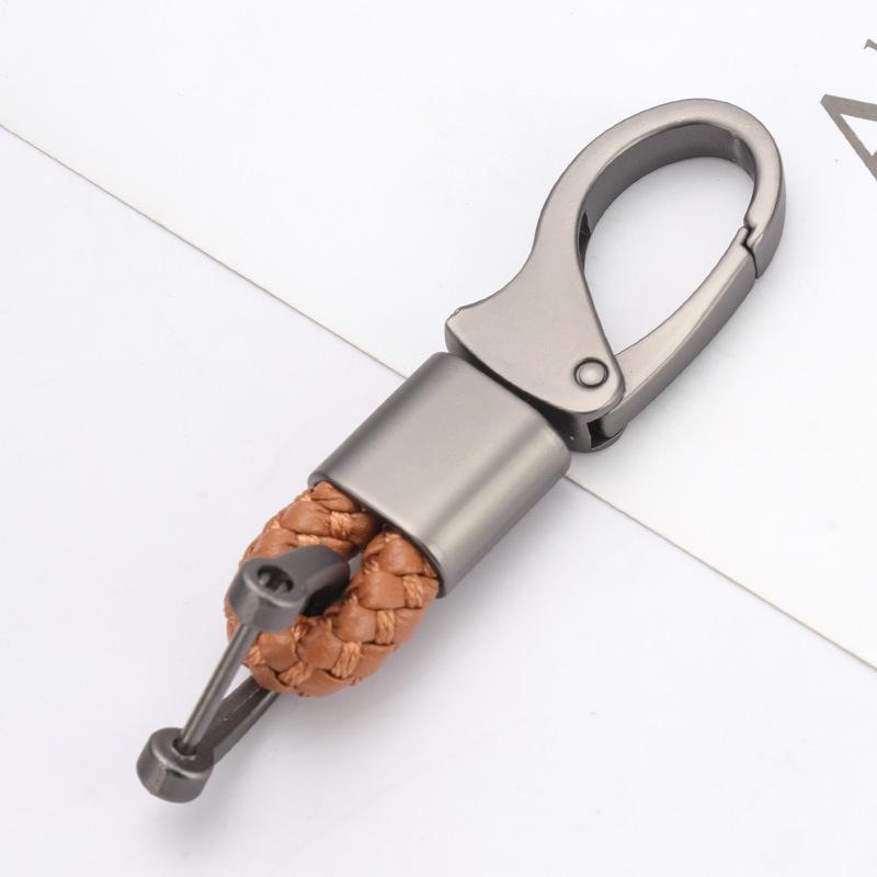 Плетеный брелок из кожи и металла: Прочный аксессуар для мужчин и женщин