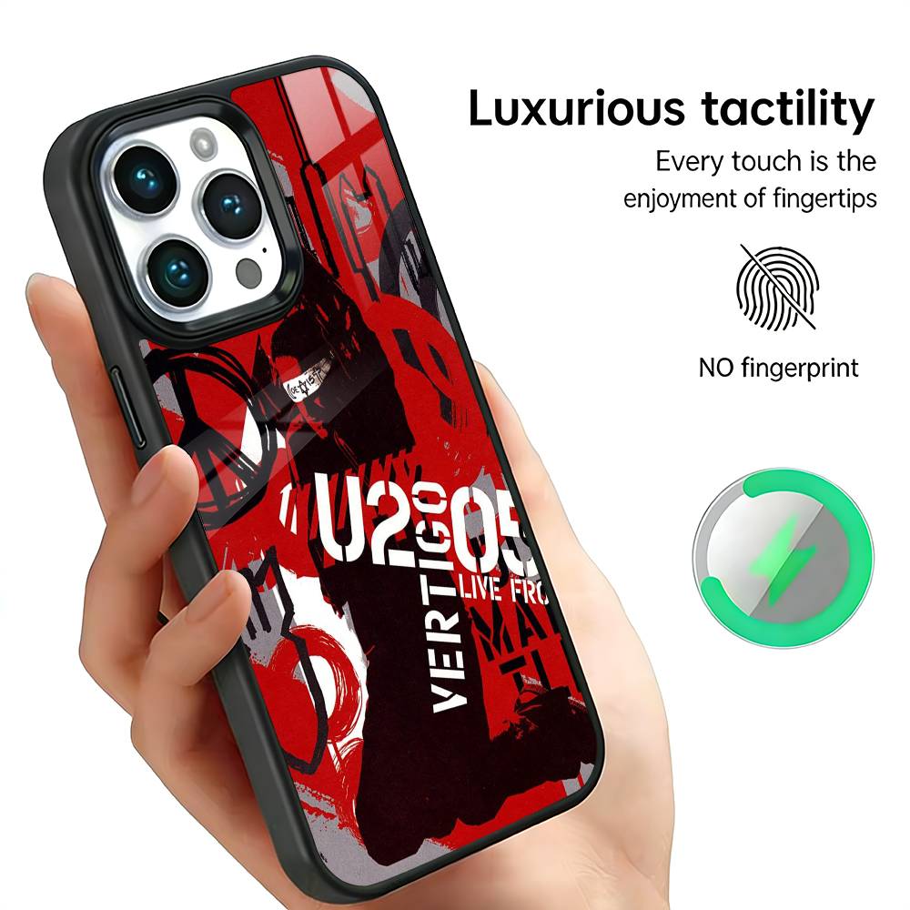 Чехол для телефона Band U-U2 для iPhone17,16,15,14,13,12,11 Plus,Pro Max Для беспроводной зарядки Magsafe