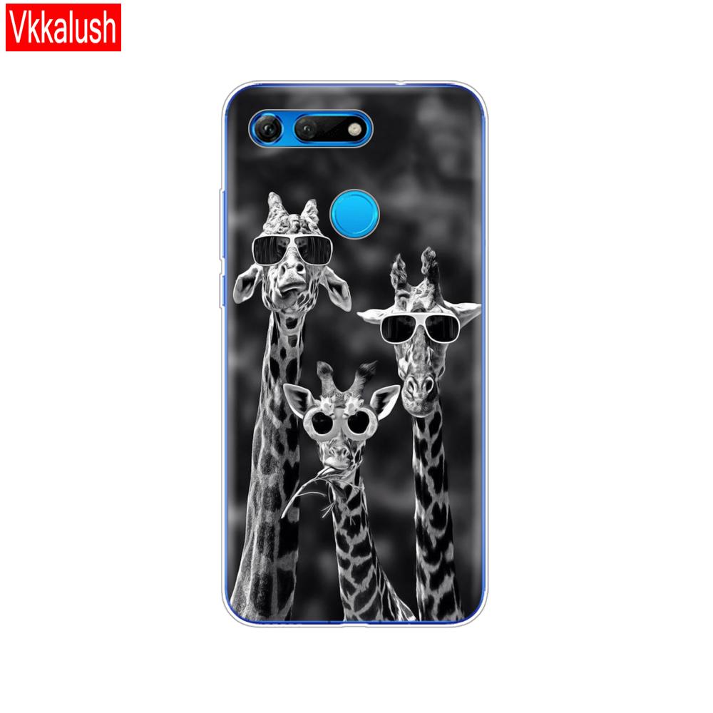 Силиконовый чехол для телефона для Huawei Honor View 20 V20, чехол из ТПУ, мягкий силиконовый чехол для Honor V20, чехол с милым животным узором
