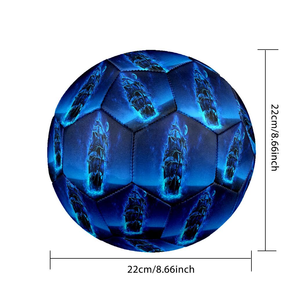 1pc Blue Ship Storm Size 5 Soccer Ball Professional Match Training Football Indoor &Outdoor Sports Ball Lightweight Durable c6550