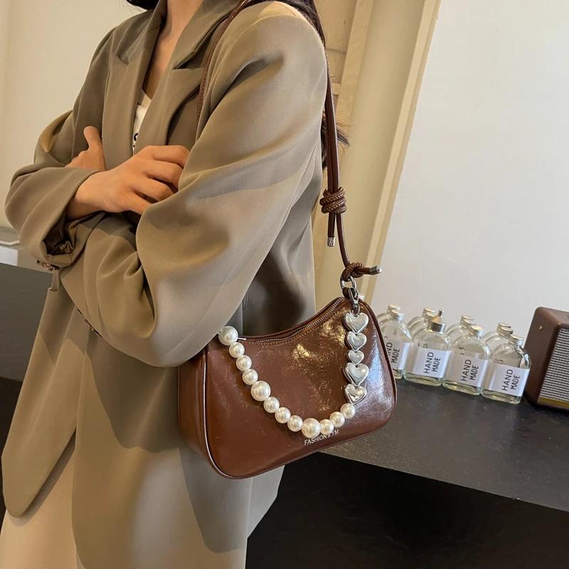 Новые модные сумки через плечо, женские модные универсальные сумки под мышками, роскошные женские сумки Pearl