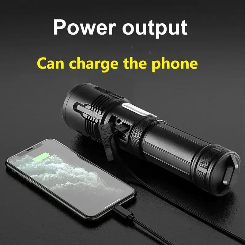 Супер XHP120 Мощный светодиодный фонарик XHP90 Мощный фонарик Перезаряжаемый тактический фонарик 18650 Usb Лампа для кемпинга