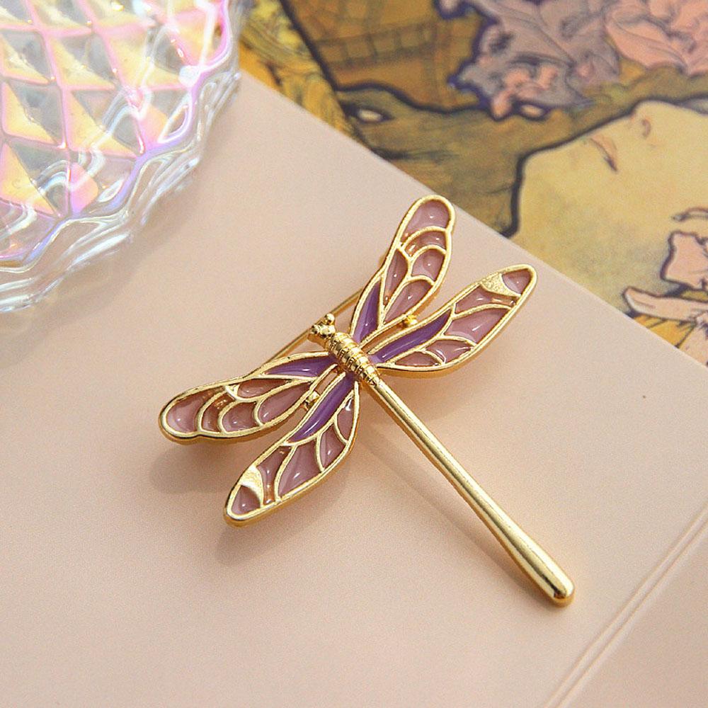 Metal Women Man Lilac Flower Party Dragonfly Brooch Pin Fashion Jewelry Badge Collar Accessories
