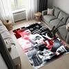 Corinthians Paulista Black Area Rug with Team Emblem, Non Slip Floor Mat for Living Room Bedroom, Football Fan Home Decor
