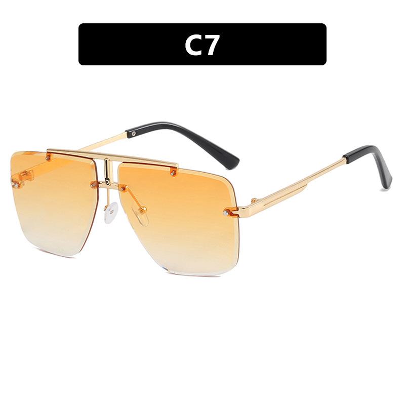 Новые мужские безободковые солнцезащитные очки неправильной формы, ретро, мужские, для вождения на открытом воздухе, солнцезащитные очки, модные женские очки, защита от УФ-излучения 400