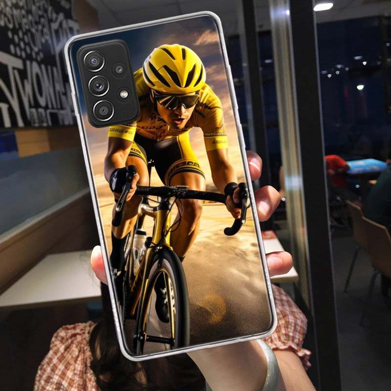 Bicycle Race Phone Case for Samsung A54 A57 A37 A17 A14 A15 A12 A24 A34 A55 A35 A25 A52S A07 A05S A04S A22 A32 A72 Galaxy Note 2