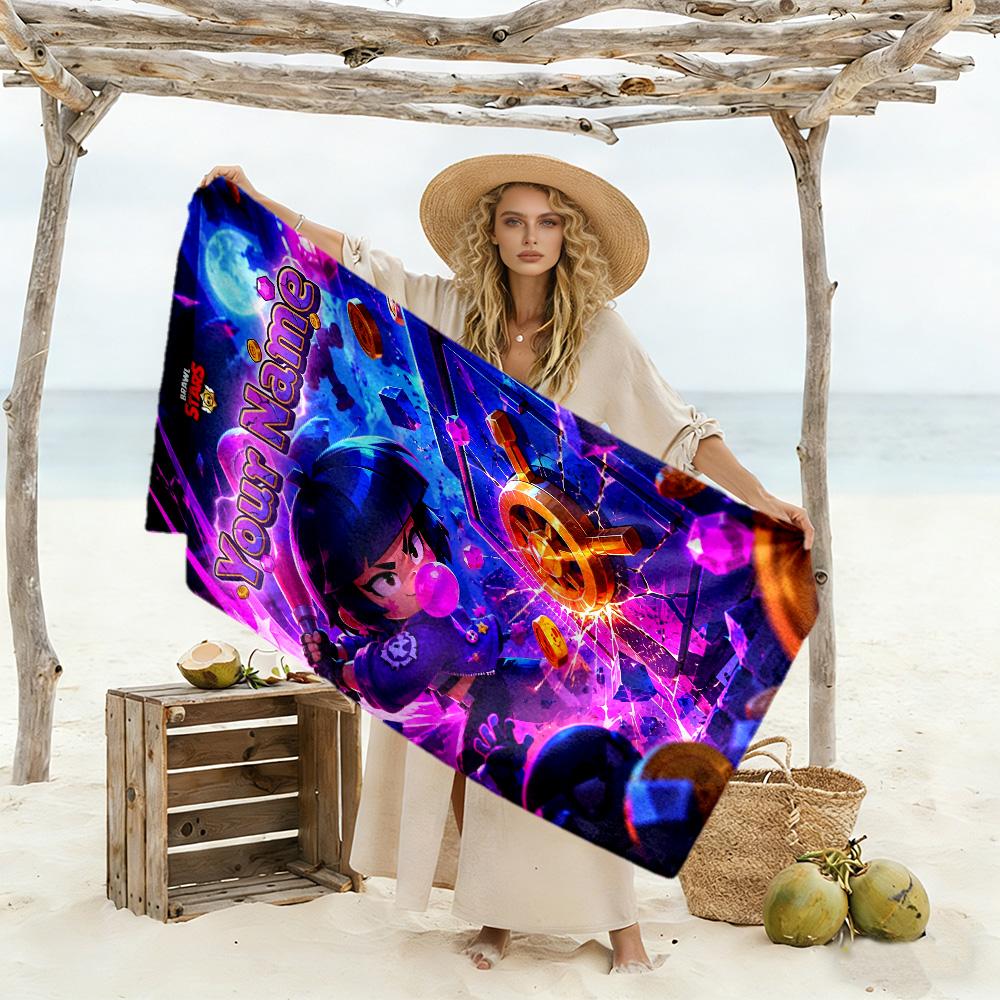 Supercell Customize Your Name Beach Towel High Absorbency & Quick-Dry