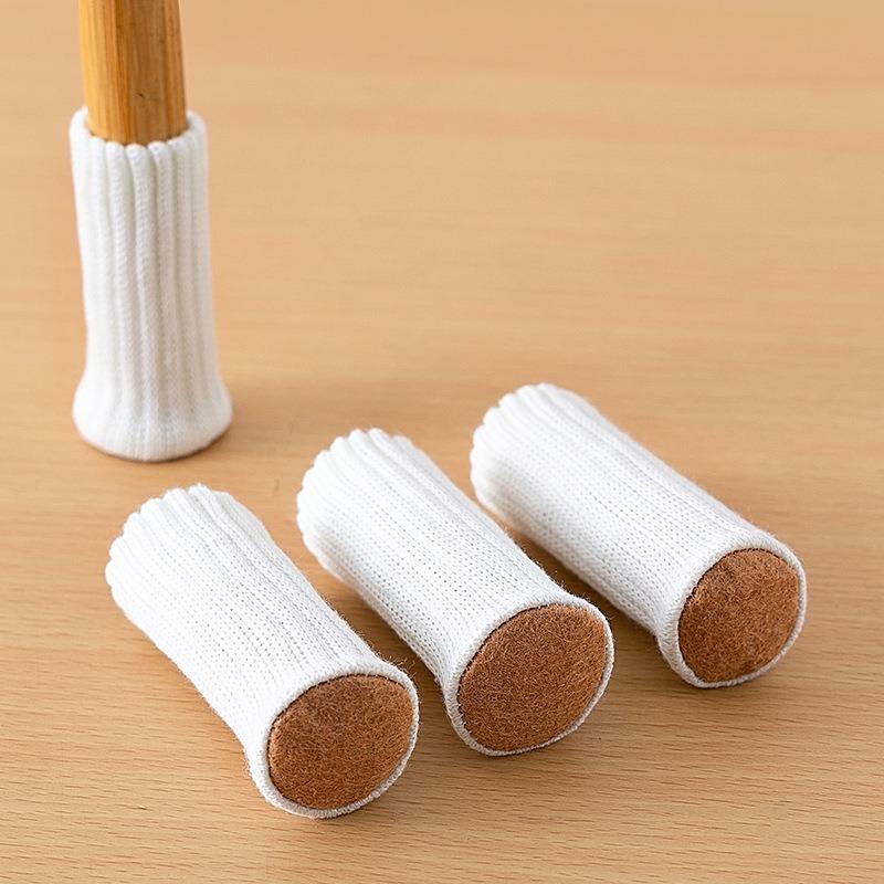 Носки на ножки стула, Вязаные коврики для пола под мебель, Противоскользящие, Бесшумные, Толстые, Удобные, Практичные предметы для дома, Защищающие