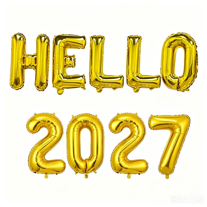 Привет 2027 Воздушные шары с золотой фольгой Цифры Для 2027 Года Канун Рождества Праздничная Вечеринка Украшения для Выпускного