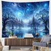 Forest Landscape Night Sky Stars Galaxy Tapestry for Bedroom Living Room Dorm