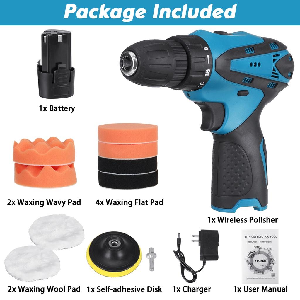 2 В 1 Перезаряжаемая Электрическая Аккумуляторная Полировальная Машина для Автомобиля и Электрическая Дрель-Очиститель Полировка Вощение Полировальная Машина Воск для Автомобиля Дома