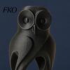 Burr-Free Sculpture 3D Printed Owl Figurine, Hollow Modern Art with Matte Black Finish, Minimalist Desk Decor for Home Office Bookshelf, Creative