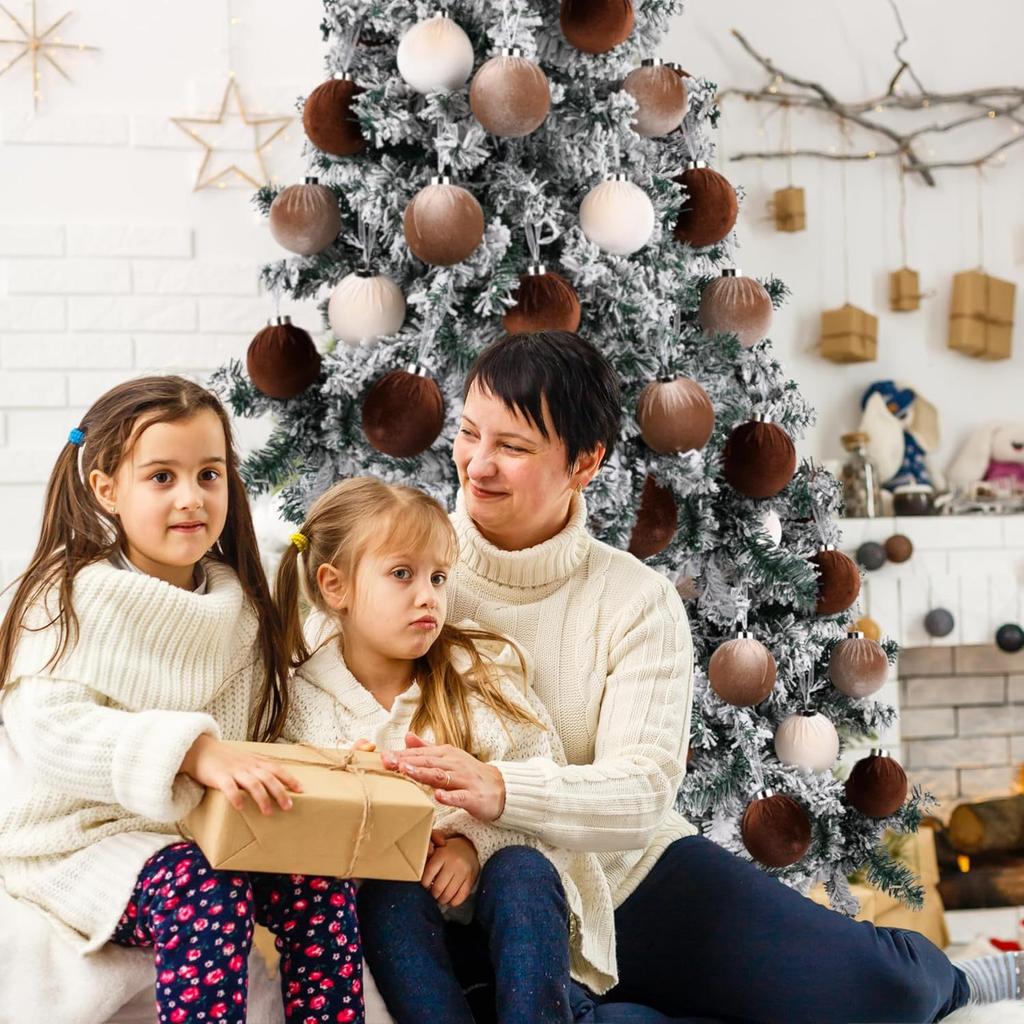 8cm/15PCS, Cloth Ball, Christmas Ball, Decorative Ornaments, Christmas Decoration Hanging Ornaments, Party Decoration Props, Reusable