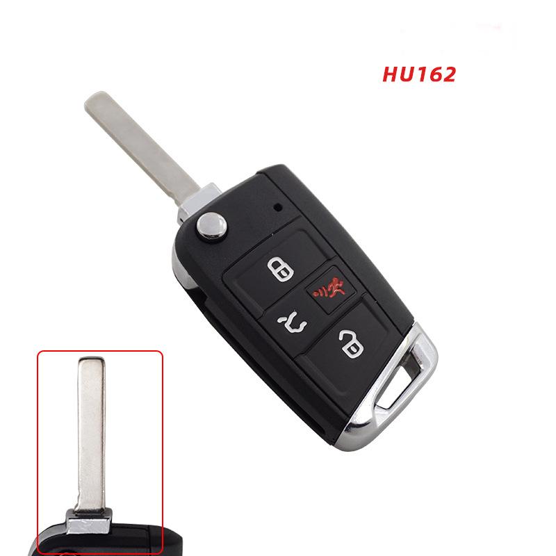 Совместимый с 4-кнопочным складным корпусом ключа Volkswagen Golf 7, Lamando, Skoda, Sagitar (HU66/HU162).