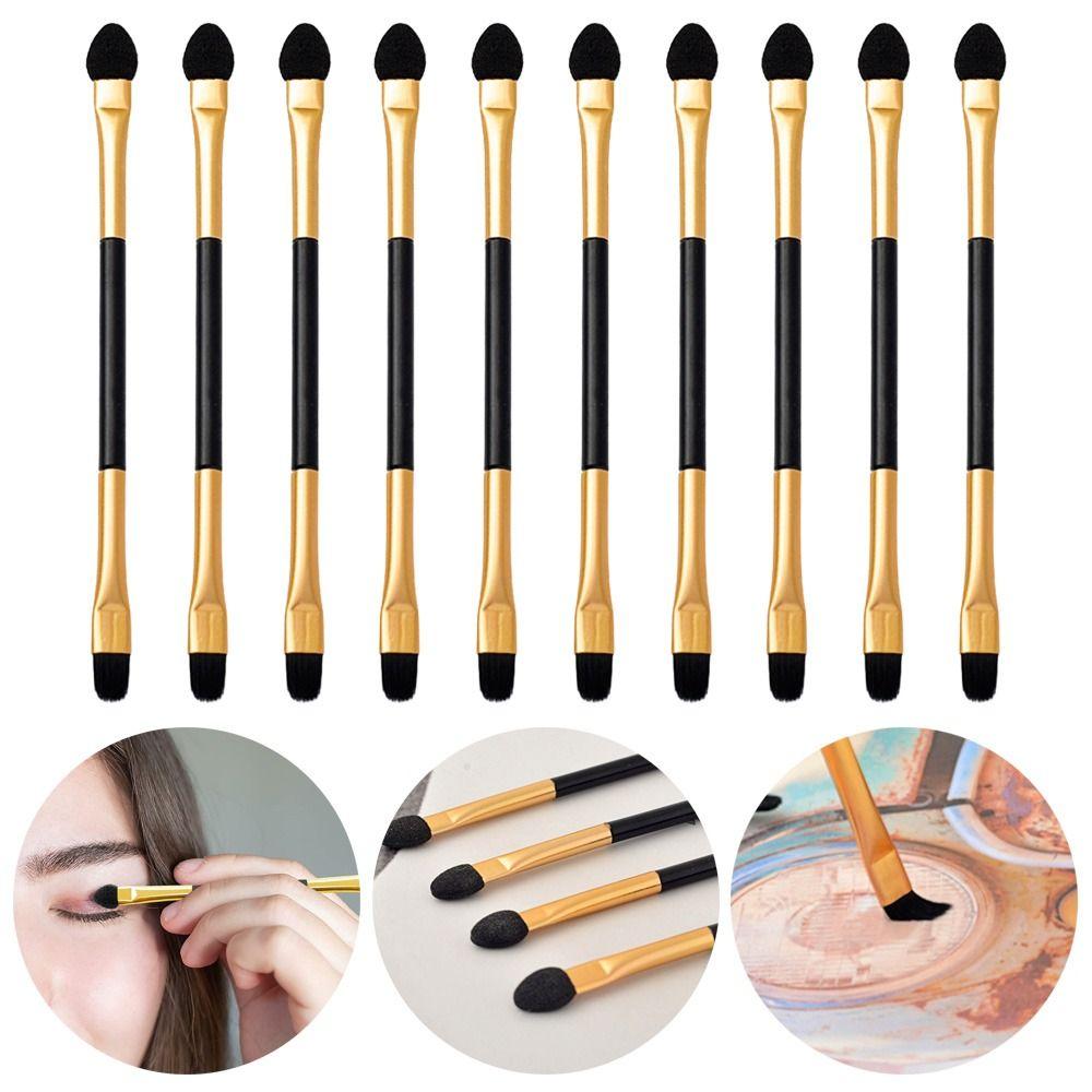 10PCS Useful Makeup Tool Lip Eyebrow Double-head Eyeshadow Brush Eyeliner Applicator Sponge Stick