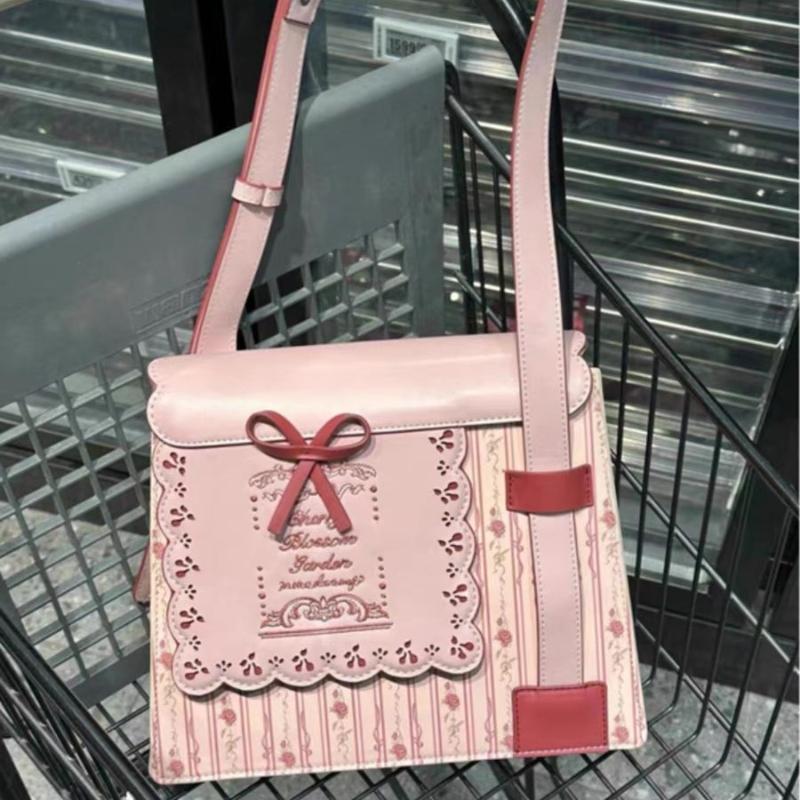 Мода в японском стиле Jk Lolita розовая сумка через плечо с бантом и буквенным принтом с цветами и милым принтом Ita Bag New Kawaii Fresh Designers Bag