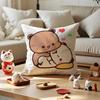 Подушка-чехол Bubu duda Mochi Персиковый Кот, шелковистый короткий плюш, с потайной молнией, пылезащитный чехол для диванной подушки, для домашнего декора