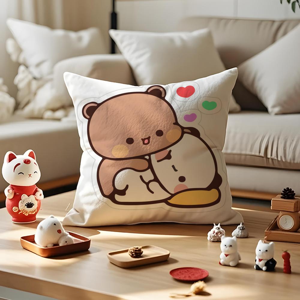Подушка-чехол Bubu duda Mochi Персиковый Кот, шелковистый короткий плюш, с потайной молнией, пылезащитный чехол для диванной подушки, для домашнего декора