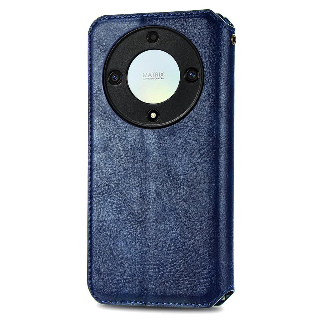 For Honor X40 5G/X9a 5G/Magic5 Lite 5G PU Leather Case Rhombus Imprint Wallet Stand Phone Cover