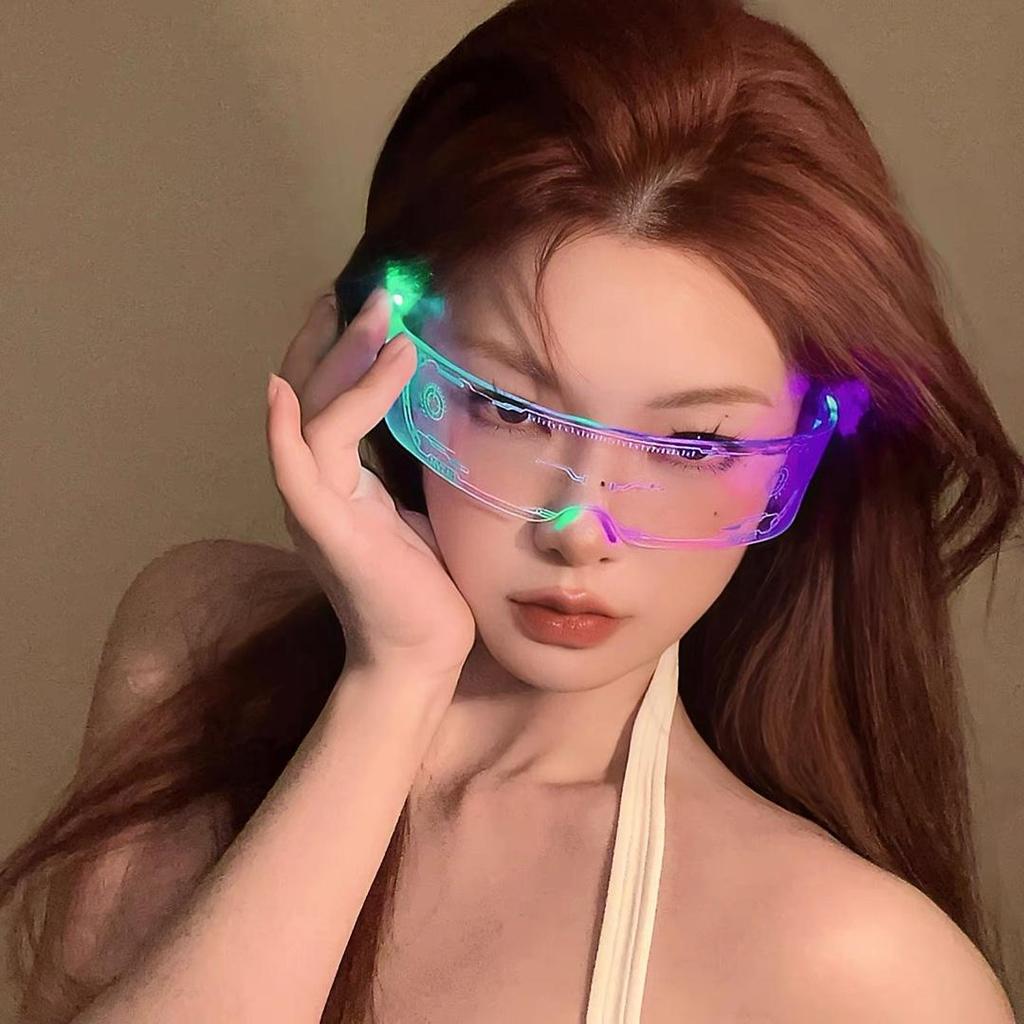 Солнцезащитные очки Cyberpunk LED Luminous - футуристический, красочный реквизит для диско-фото