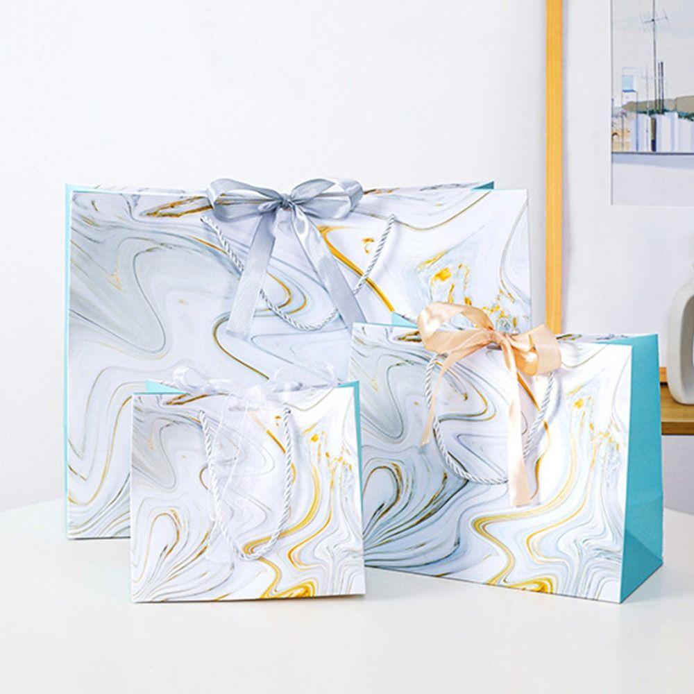 Мраморная печать Мраморный узор Бумажный пакет Многоразмерная сумка для покупок Креативная упаковка Сумка для покупок