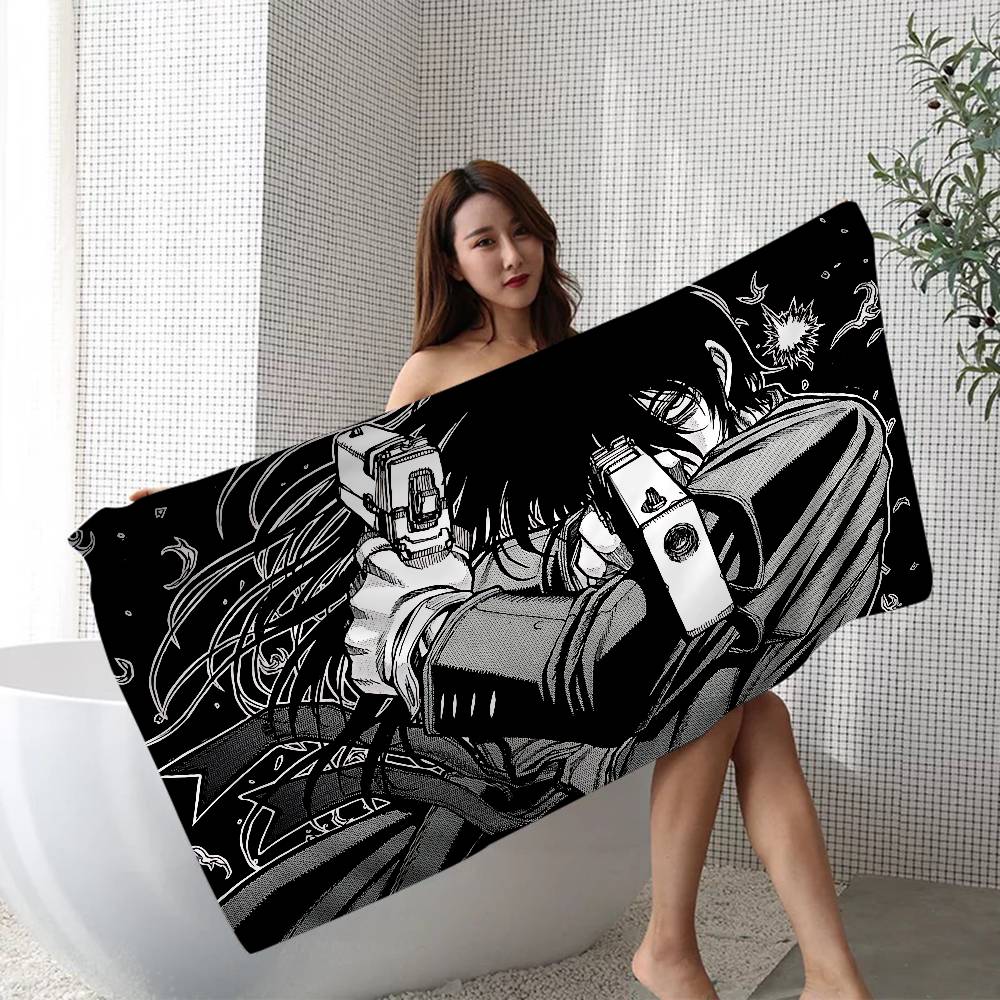 Хоррор Аниме H-Hellsing Микрофибровое Одеяло Быстросохнущие Пляжные Полотенца Большой Размер Печать Супер Впитывающее Полотенце-Одеяло для Бассейна