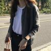 Spring and Autumn Lazy Wind Solid Color Crew Neck Sweater Jacket Women's Premium Sense Simple Versatile Outer Wear Knitted Cardigan Women