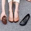 Women Soft Bottom Flat Shoes Vintage Leather Shoes Spring Autumn Comfortable Shallow Mouth Walking Shoes 2024 New Slip On Loafes