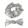 Designer Y2K Silver Hairband HairBun Scrunchies Elastic Hair Rope Big Hair Scrunchy Fashion Hairclip Female Accessories